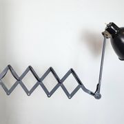 Black Industrial Soviet Scissor Wall Lamp, 1960s