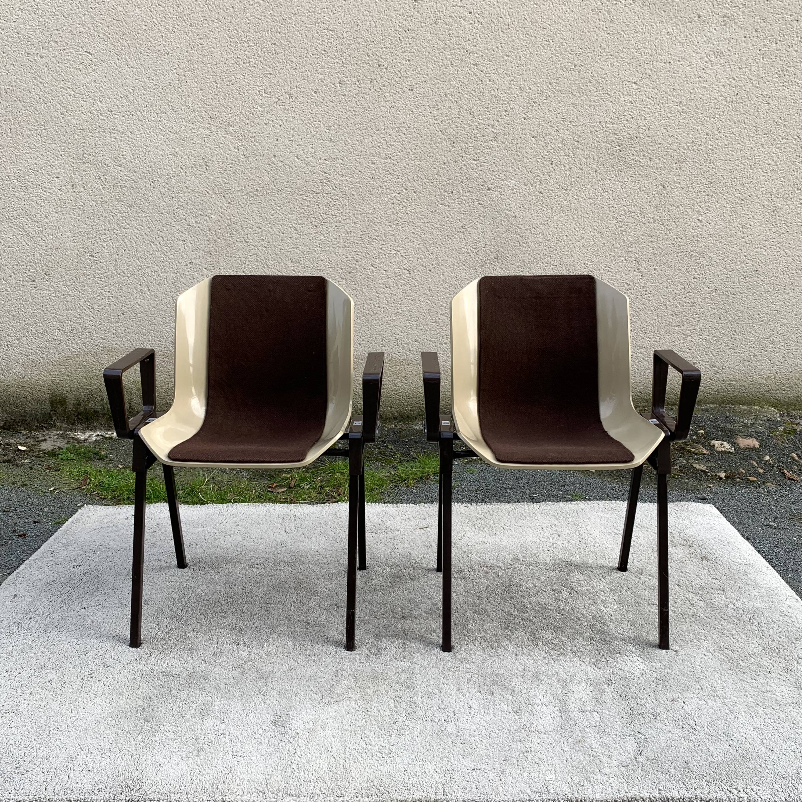 Set of 6 Albert Jacob / Grofillex bridge armchairs 1970