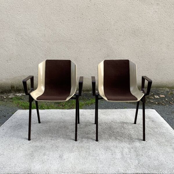 Set de 6 fauteuils bridges Albert Jacob / Grofillex 1970