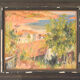 Impressionist seaside landscape with village