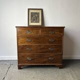 Antique early Victorian 1840–1860 large mahogany chest of drawers