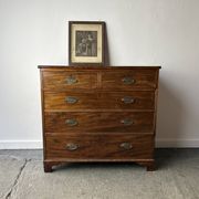 Antique early Victorian 1840–1860 large mahogany chest of drawers