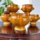 6 onion soup bowls in ochre glazed stoneware by Emile Henry