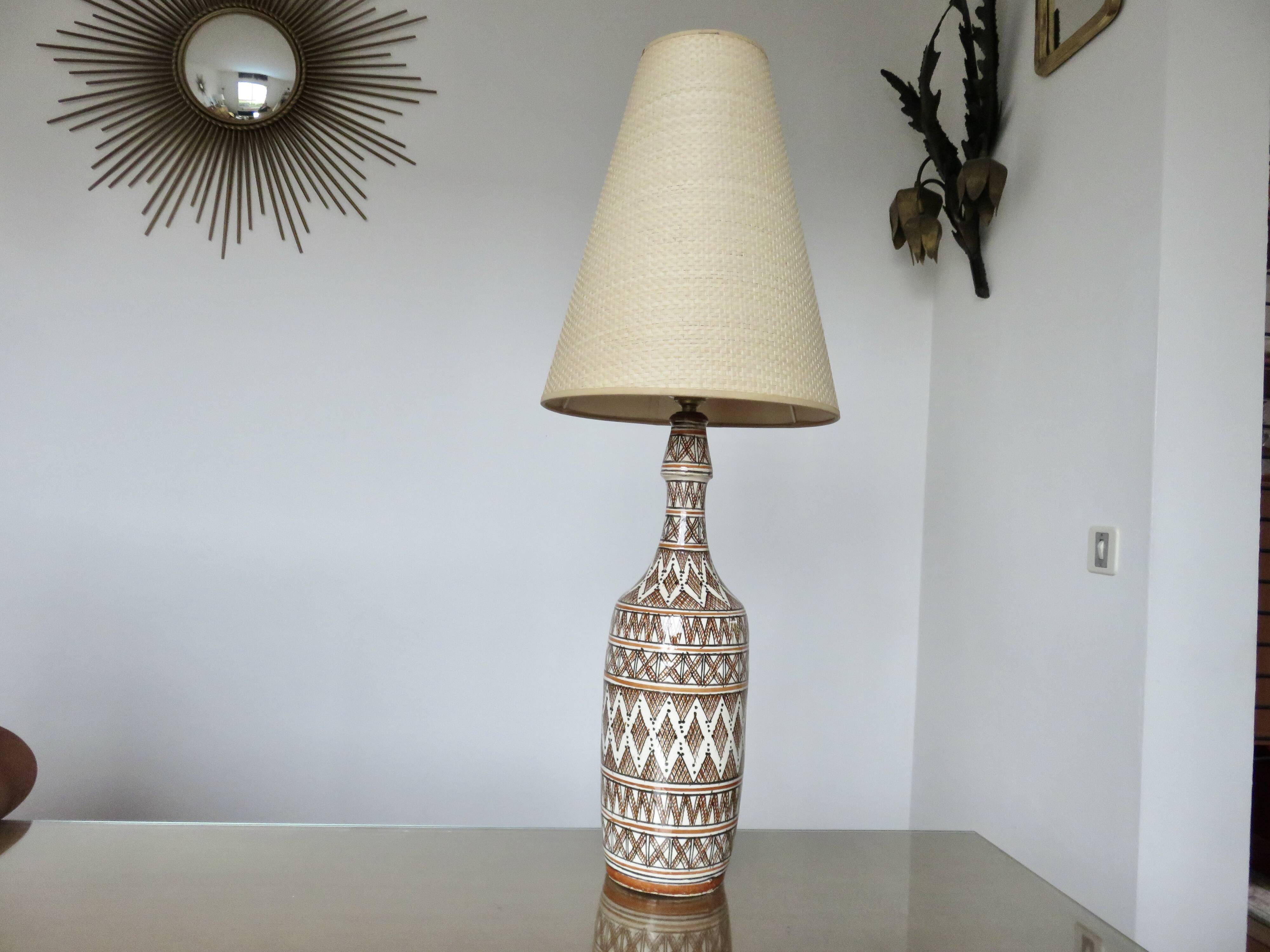 Berber ceramic lamp, Morocco 1970s