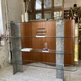 Roche Bobois stone and glass sculpture shelf 1970s