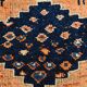 Tapis de couloir turc Orientel, orange délavé, bleu marine, 4 x 11, 105 x 339 cm, SK 23509