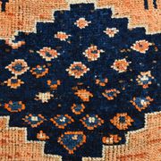 4x11 Faded Orange Navy Blue Turkish Orientel Runner Rug, 105x339Cm SK 23509