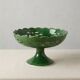 Cup on pedestal / Openwork compote in emerald green ceramic – Vi
