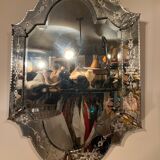 Venetian mirror beveled nineteenth century Napoleon III