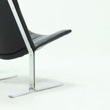 Set of 2 danish Kebe Møbler lounge armchairs model eagle with black leather