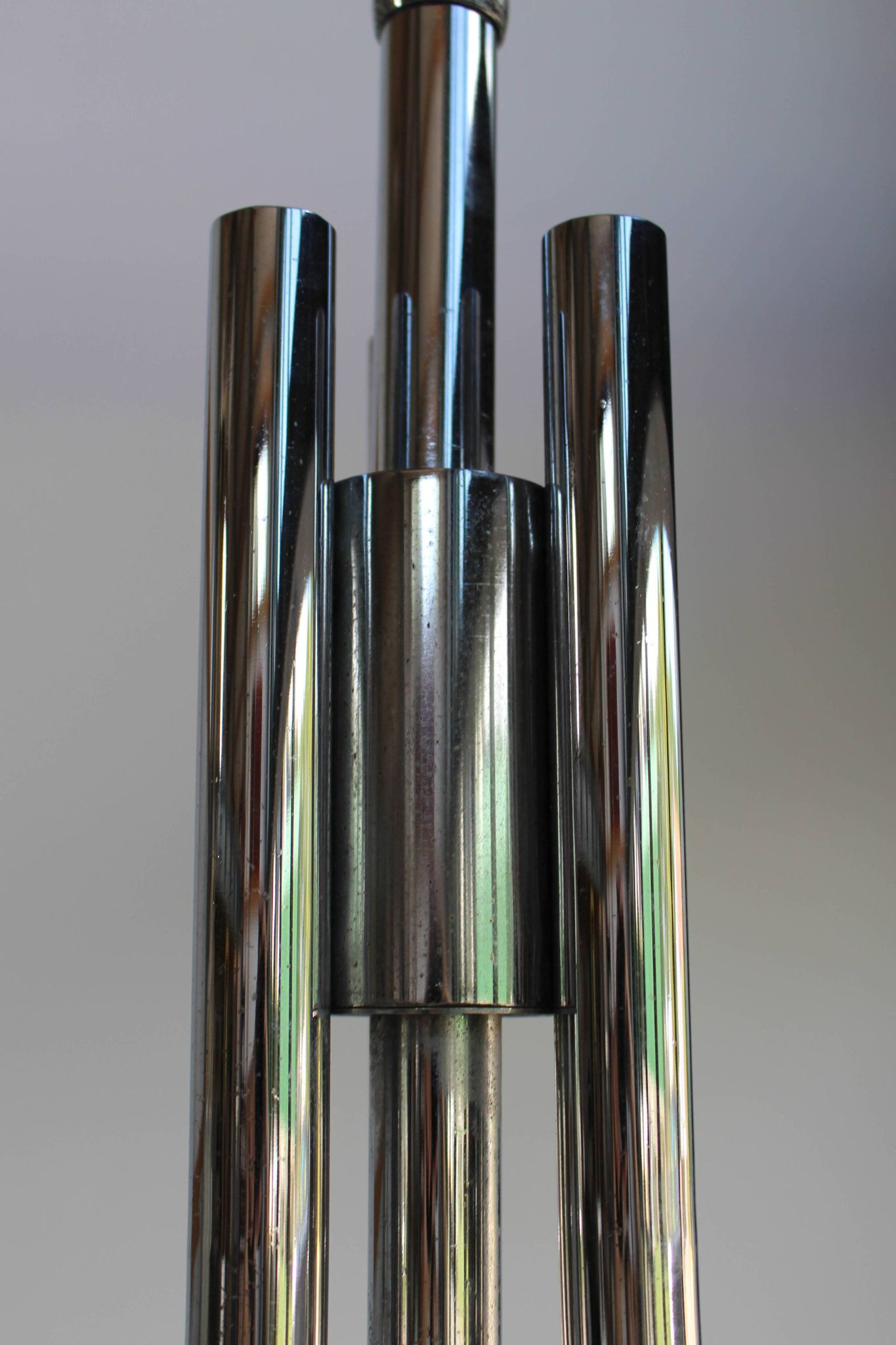 Lustre à quatre bras en verre de Murano chromé de Gaetano Sciolari, années 1970