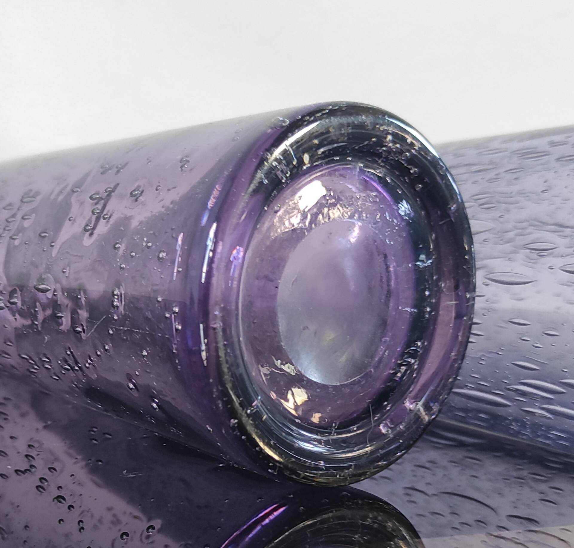Duo of bubble glass flower vases