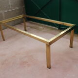 Brass coffee table and 1970 smoked glass