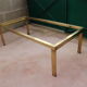 Brass coffee table and 1970 smoked glass