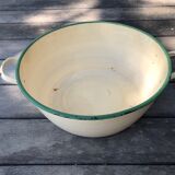 Large old enamelled basin