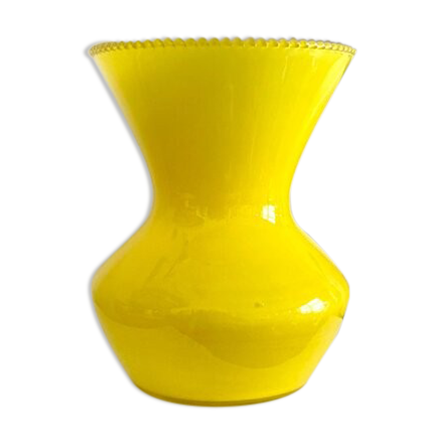 Yellow opaline vase
