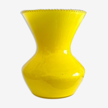 Yellow opaline vase