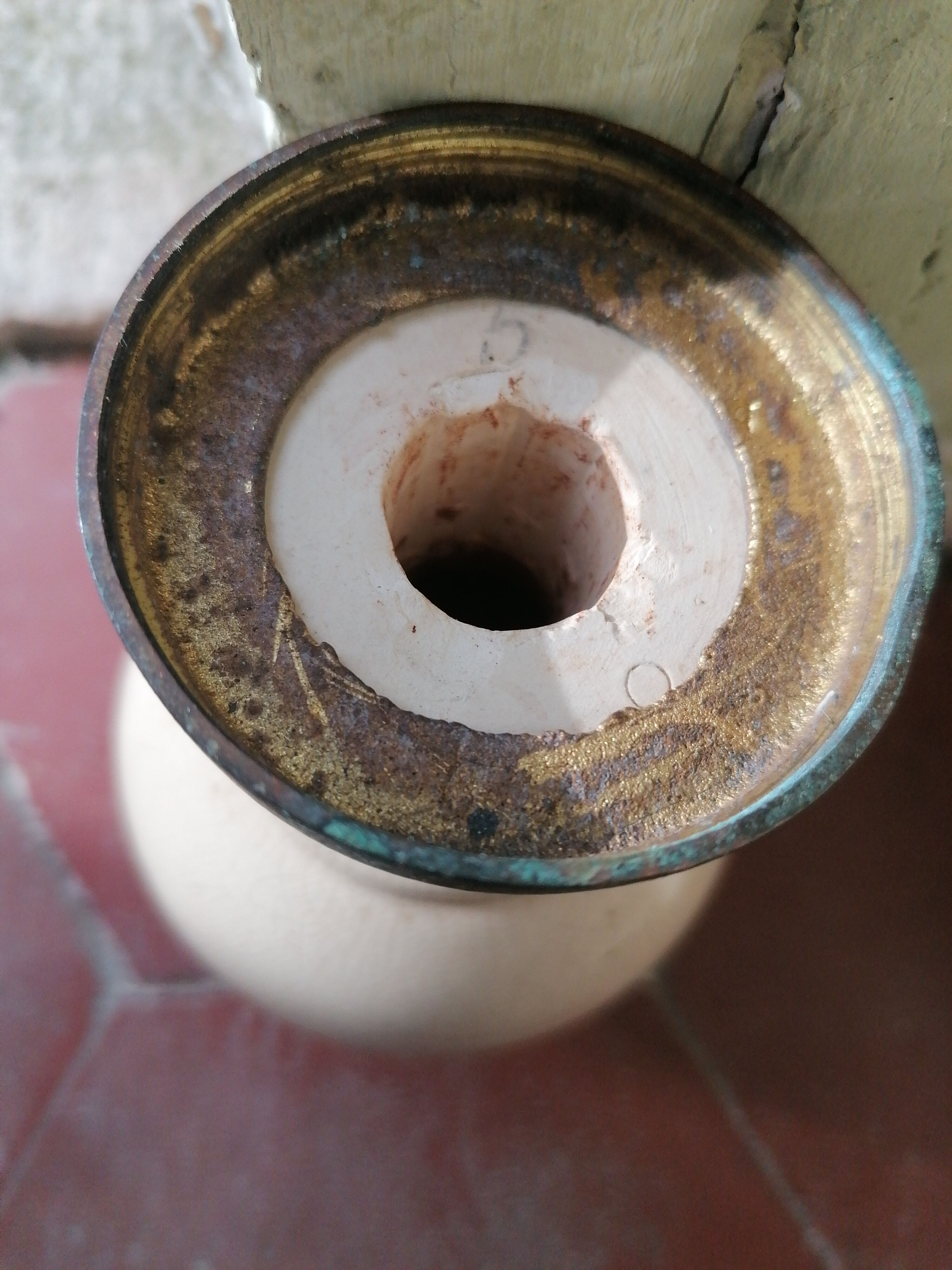 Cracked tiled stair ball