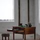 Antique mahogany desk, custom-made by a Danish cabinetmaker, early 1900s.