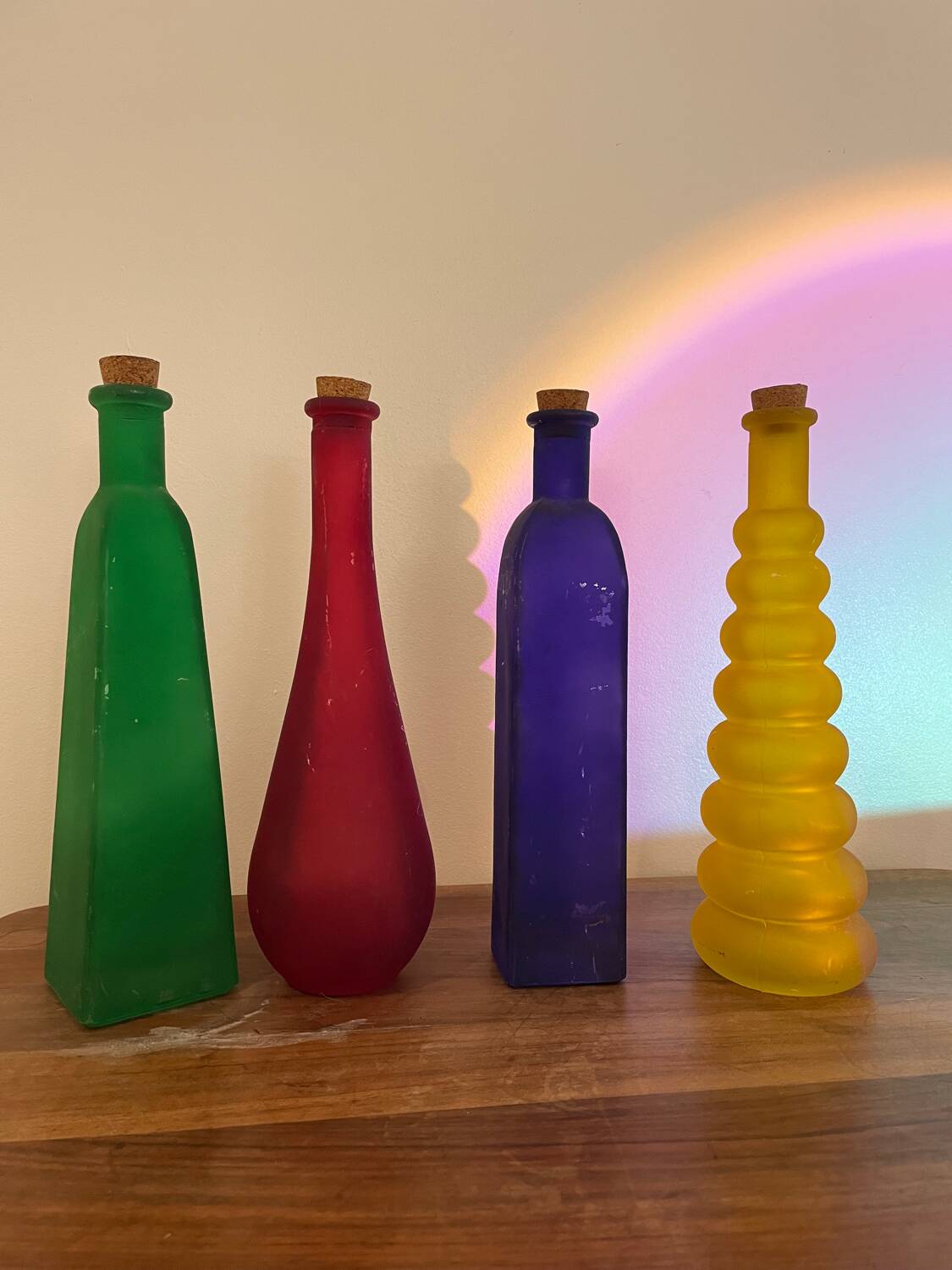 Multicolored bottles