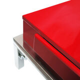 Large table low red laqué