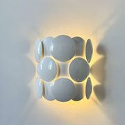 Vintage wall light in metal and white ABS, France, 1980.