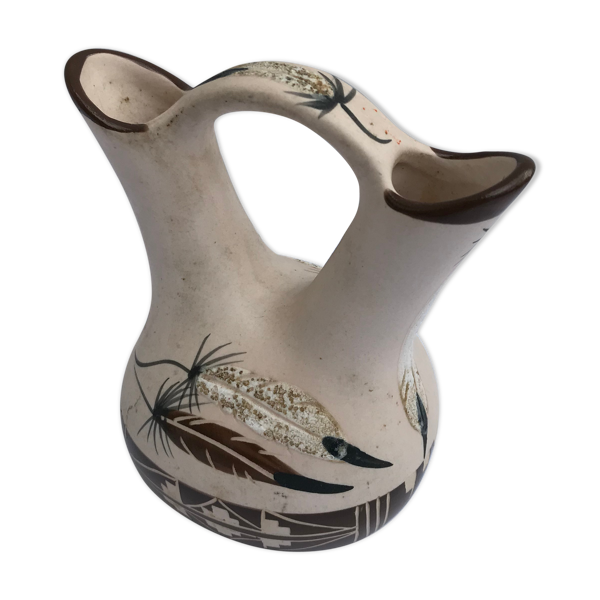 Vase ancien soliflore double betty selly 1959 céramique vintage