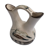 Vase ancien soliflore double betty selly 1959 céramique vintage