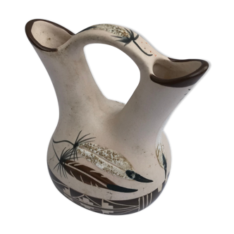 Vase ancien soliflore double betty selly 1959 céramique vintage