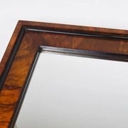 Square Biedermeier Antique 19th Century Walnut Wall Mirror, Vienna, 1850s