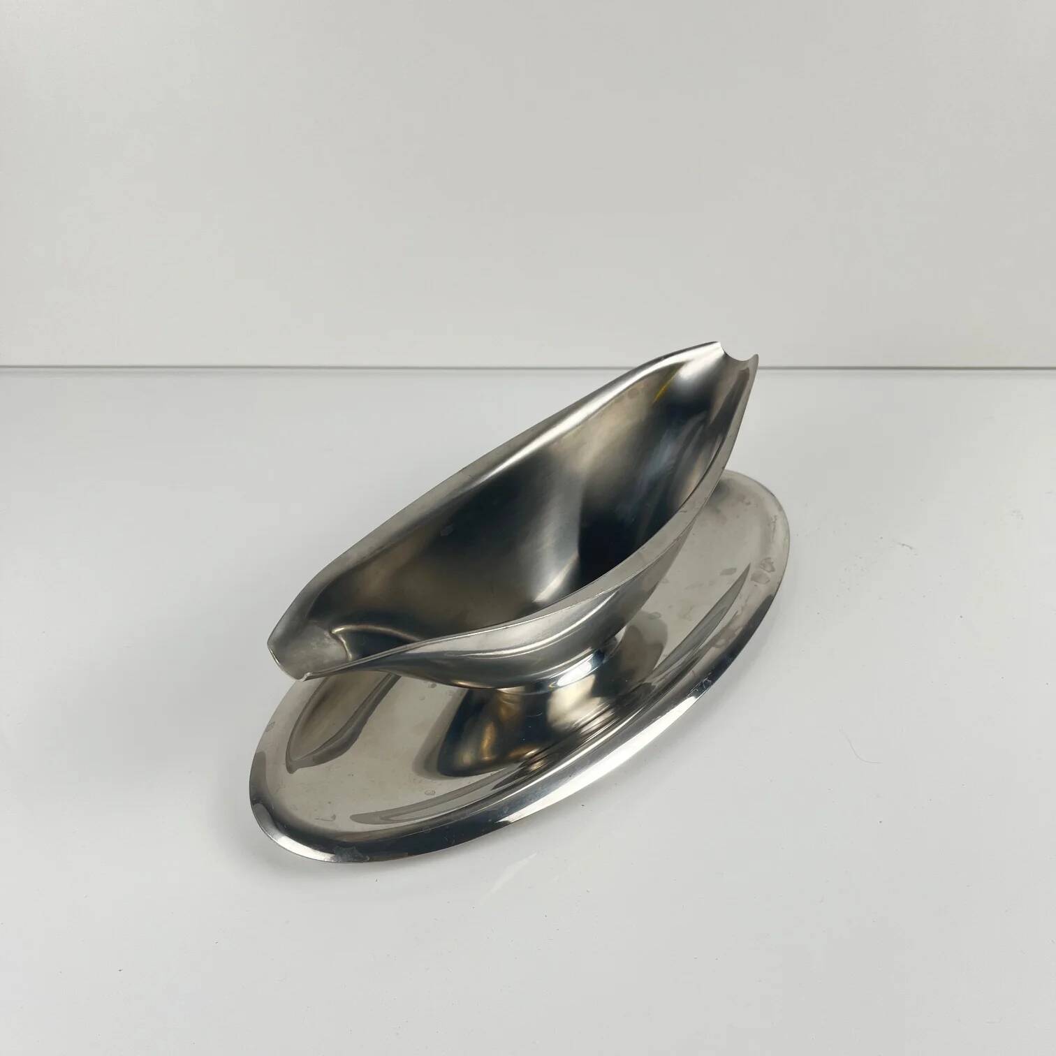 Letang Remy stainless steel sauce boat, 20th century