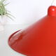 Suspension in red industrial enamelled metal, vintage