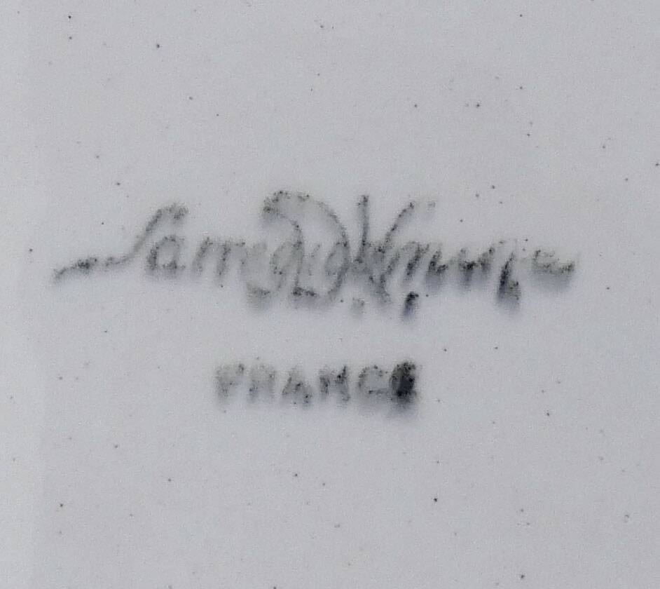 large deep vegetable dish Digoin Sarreguemines cream white