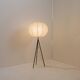 Vintage cocoon tripod floor lamp with brass details, 1960s