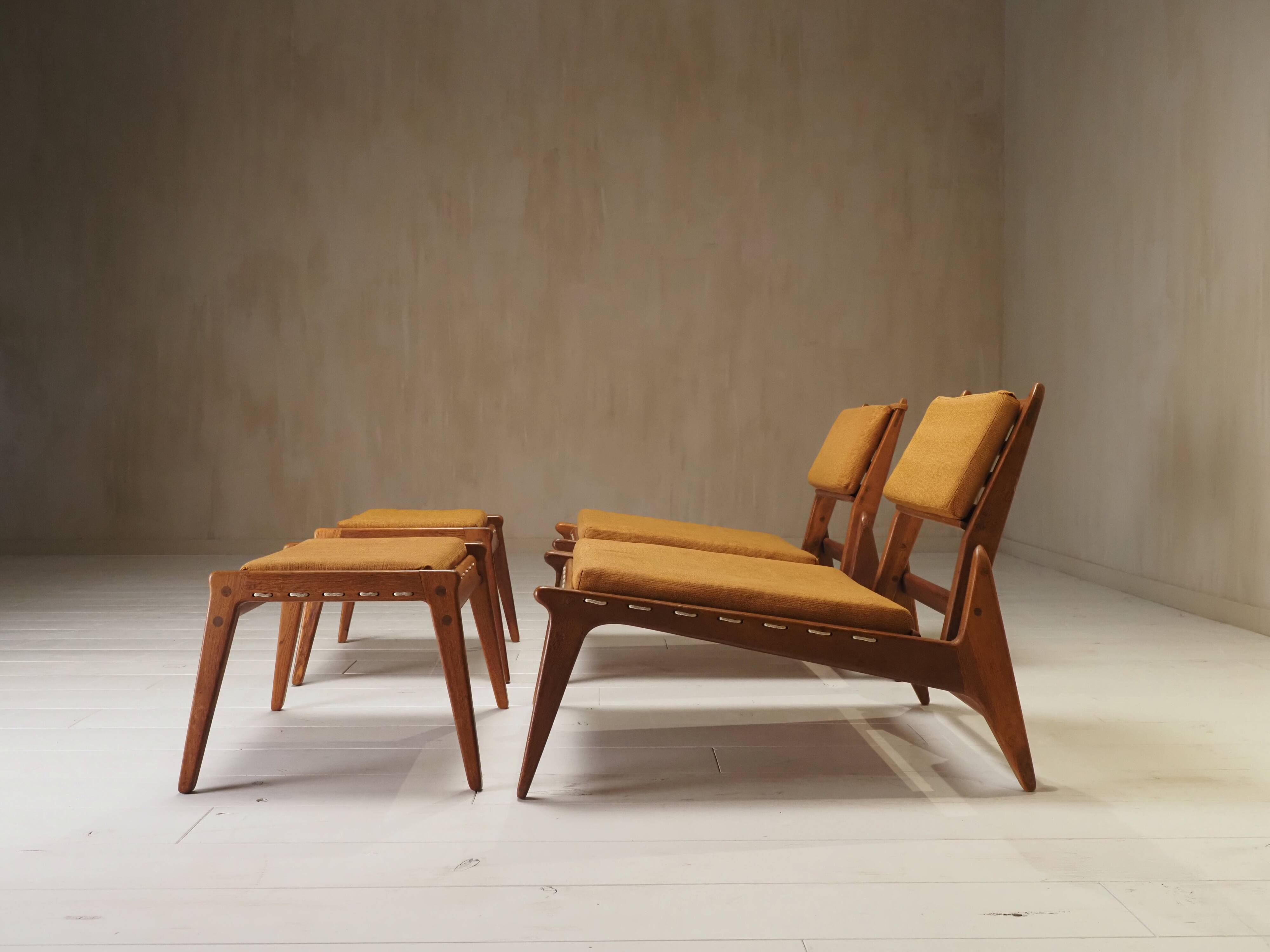 Set of hunting chairs designed by Heinz Heger for PGH 1960.
