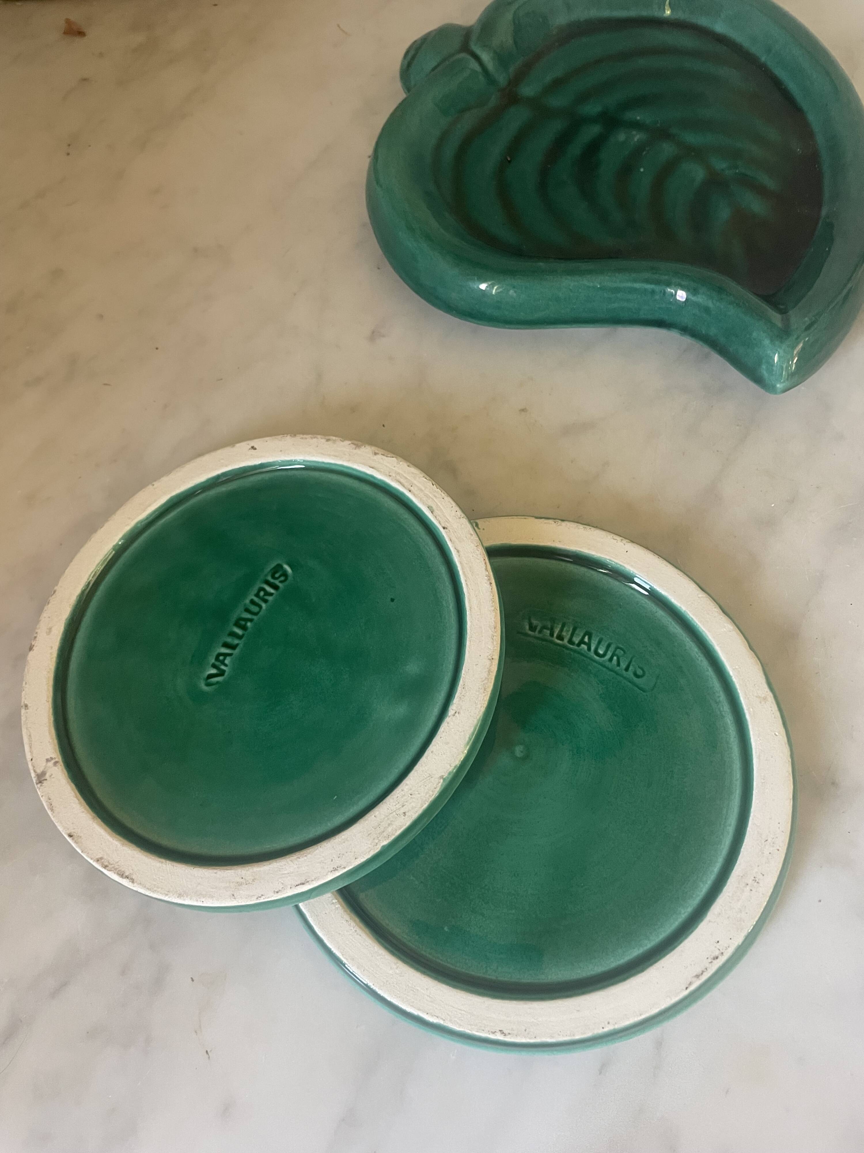 Ensemble de 3 dessous de plat en céramique de Vallauris