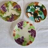 Trio d'assiettes en barbotine