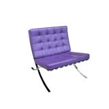 Purple lounge chair Barcelona by Mies van der Rohe for Knoll