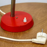 Adjustable Desk Lamp in Red Painted Metal and Chrome-Plated Spiral Arm from Tep, 1970s