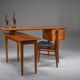 Bureau en teck en L de style mid-century moderne, années 1970