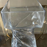 Vintage twisted molded glass vase