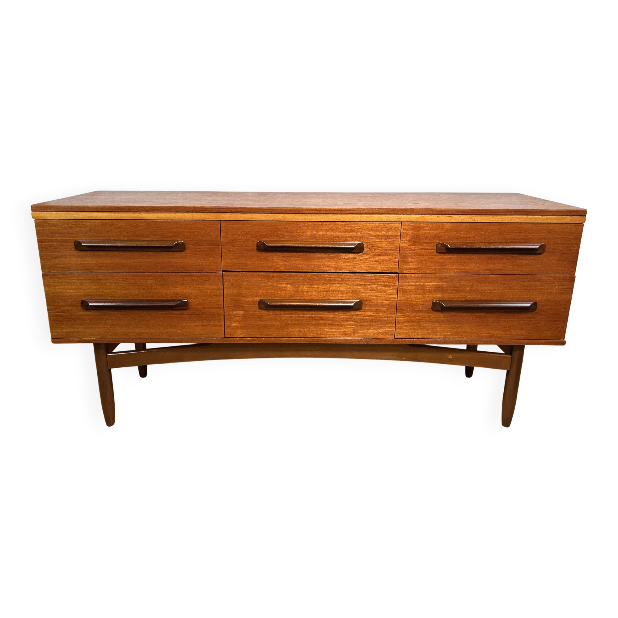 Mid Century Retro Vintage Teak Sideboard 1960s  6 Drawer Storage Stylish