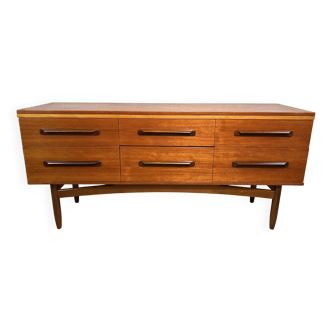 Mid Century Retro Vintage Teak Sideboard 1960s  6 Drawer Storage Stylish