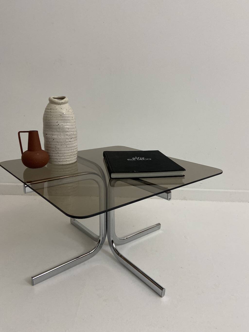 Vintage glass coffee table