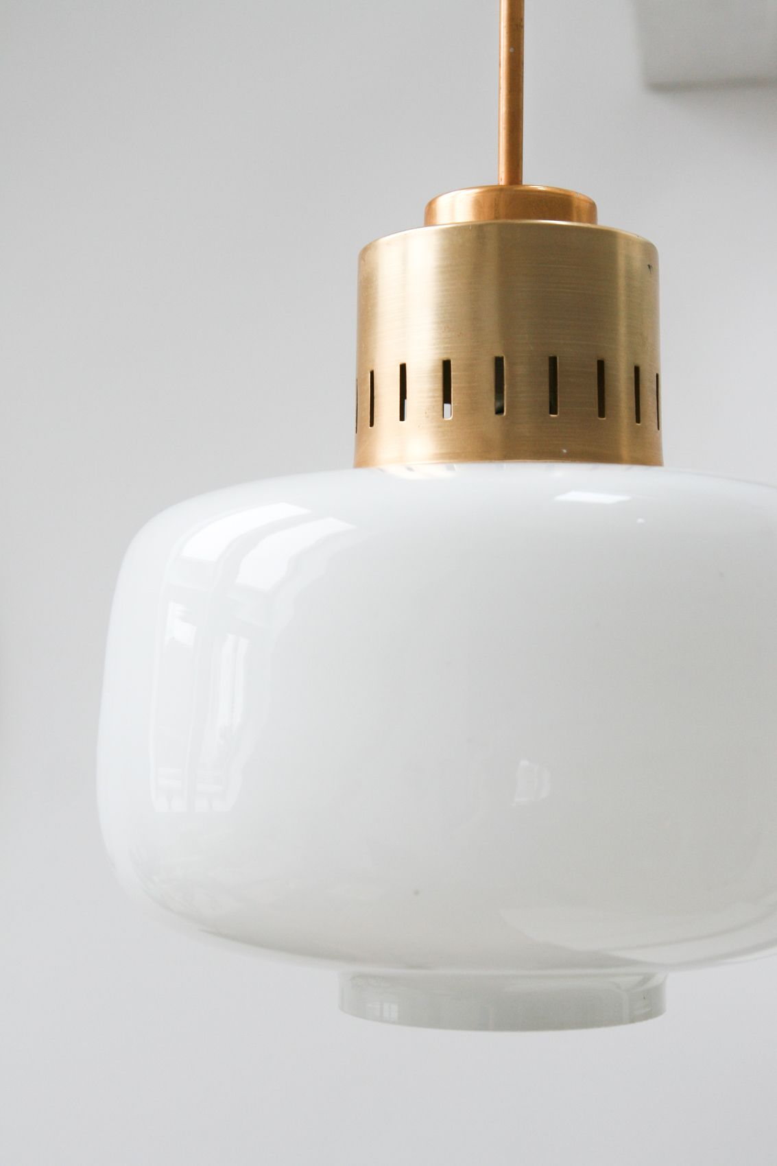 Pair of vintage opaline glass pendant lamp from Sijaj, 1960s