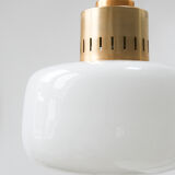 Pair of vintage opaline glass pendant lamp from Sijaj, 1960s