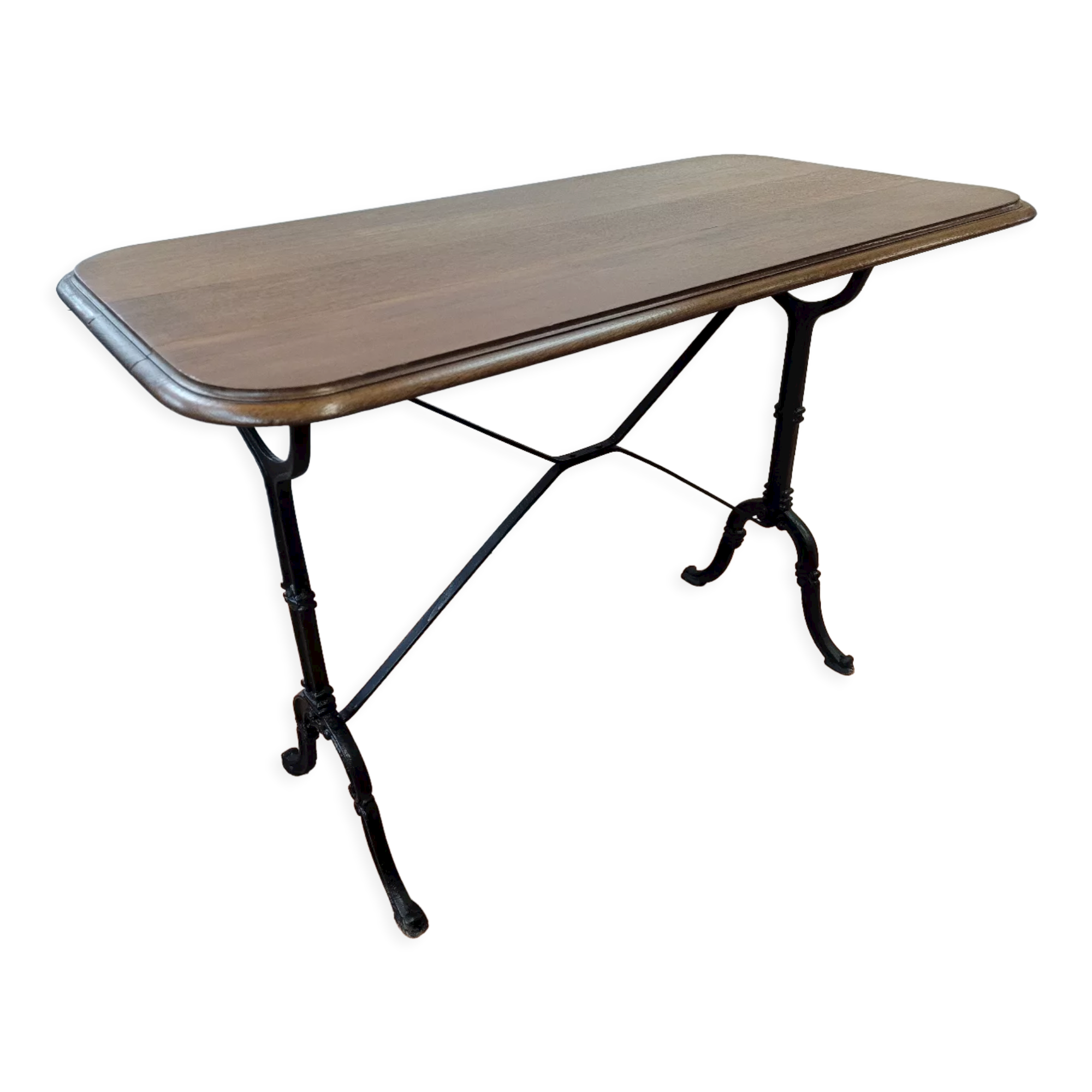 Antique bistro table with oak top