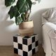 Cube coffee table in tile mosaic.