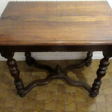 Louis XIII desk table, walnut, Swiss model.