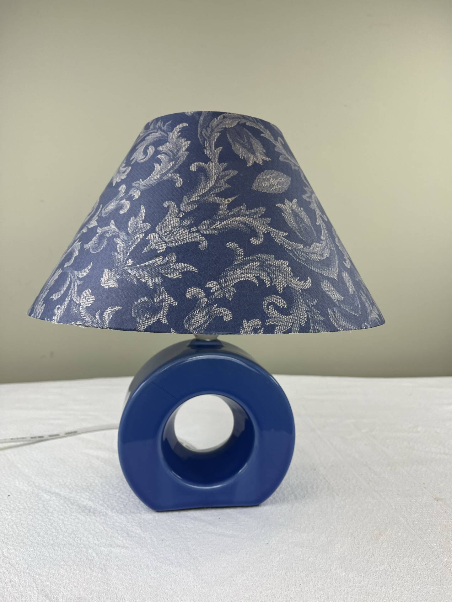 Blue ceramic lamp